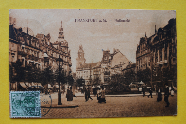 AK Frankfurt am Main / Roßmarkt / 1910 / Straßenbahn - Straße - Architektur